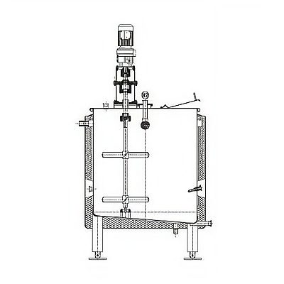 Jacketed Tilt-bottom Mixing Tank with Hinged Lid