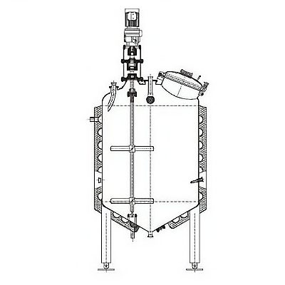 Jacketed Conical-bottom Mixing Tank with Top Manway